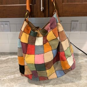 Lucky Brand Vintage inspired patchwork hobo